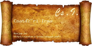Csatári Irma névjegykártya